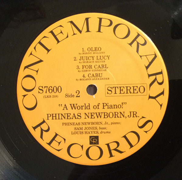 Phineas Newborn Jr. - A World Of Piano! (Vinyl, LP, Album, Reissue, Stereo) Near Mint (NM or M-) / Very Good Plus (VG+)