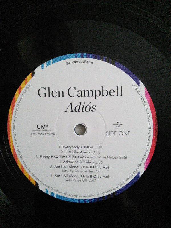 Glen Campbell - Adiós (Vinyl, LP, Album) Very Good Plus (VG+) / Very Good Plus (VG+)