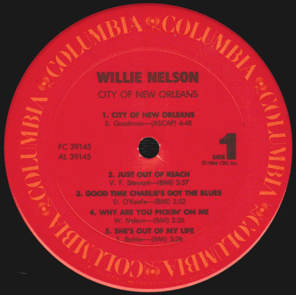 Willie Nelson - City Of New Orleans (Vinyl, LP, Album, Stereo) Very Good Plus (VG+) / Very Good Plus (VG+)