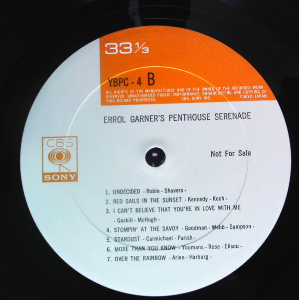Erroll Garner - Plays -  Vol. 1 (Penthouse Serenade) (Vinyl, LP, Promo, Reissue) Near Mint (NM or M-) / Very Good (VG)
