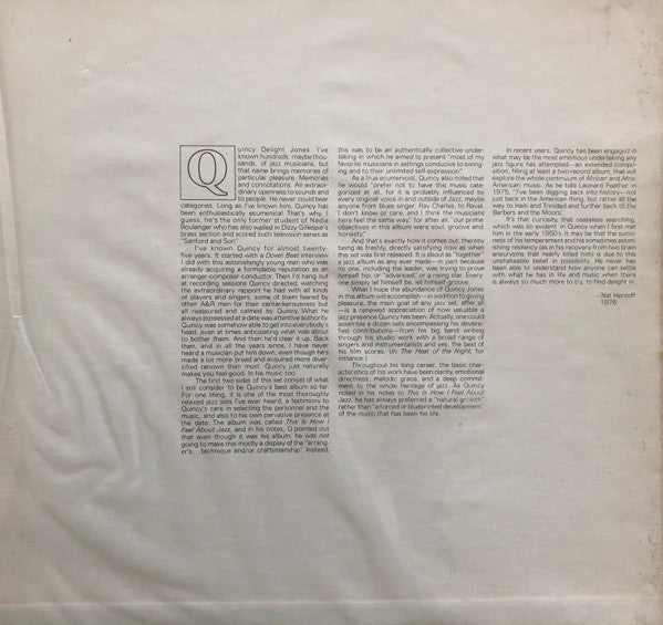 Quincy Jones - The Quintessential Charts (2xVinyl, LP, Compilation, Reissue, Stereo) Very Good (VG) / Very Good Plus (VG+)