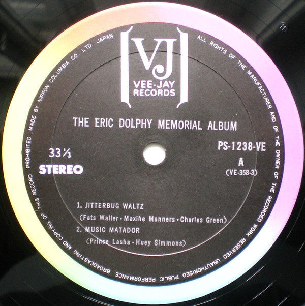 Eric Dolphy - The Eric Dolphy Memorial Album (Vinyl, LP, Album, Stereo) Very Good Plus (VG+) / Very Good (VG)