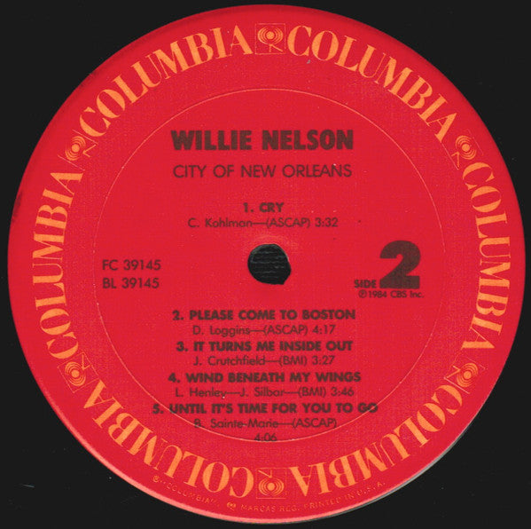 Willie Nelson - City Of New Orleans (Vinyl, LP, Album, Stereo) Very Good Plus (VG+) / Very Good Plus (VG+)