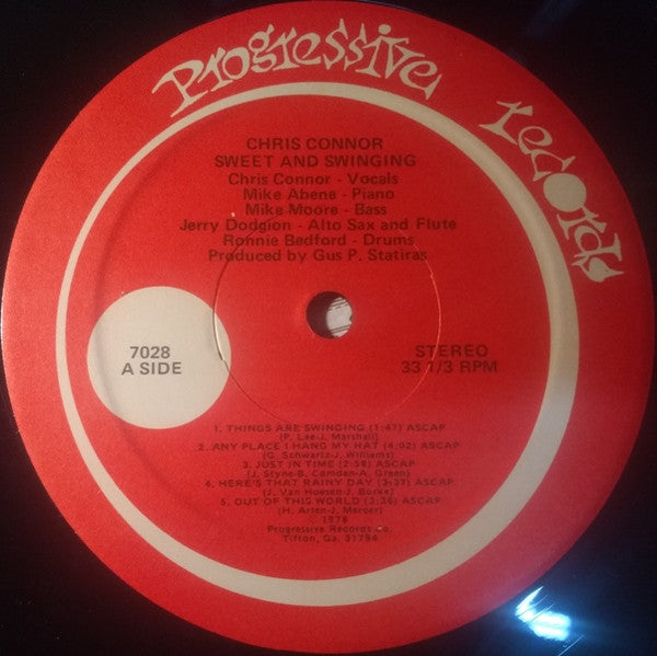 Chris Connor - Sweet And Swinging (Vinyl, LP, Album, Stereo) Very Good (VG) / Very Good (VG)