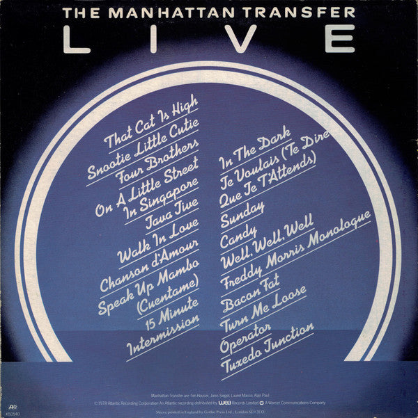 The Manhattan Transfer - Live (LP, Album, Stereo) - Very Good (VG) / Very Good (VG)