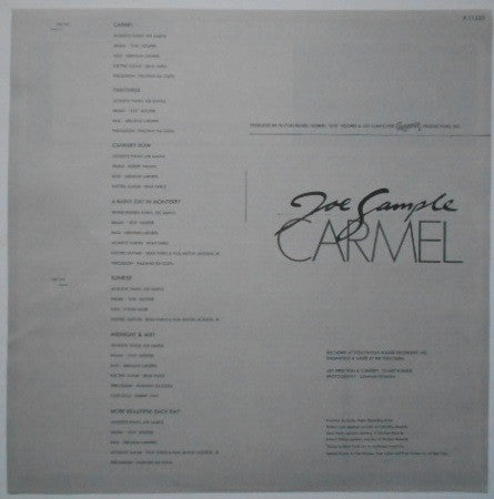 Joe Sample - Carmel (Vinyl, LP, Album, Reissue) Very Good Plus (VG+) / Very Good Plus (VG+)