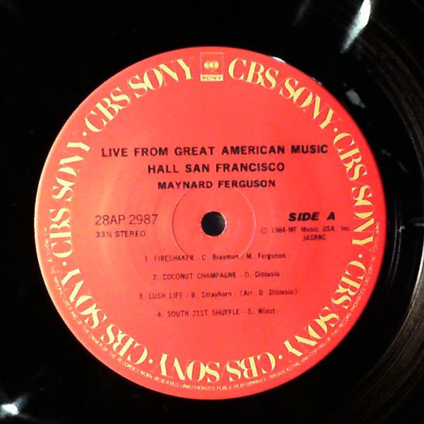 Maynard Ferguson - Live From San Francisco - From The Great American Music Hall (Vinyl, LP, Album) Near Mint (NM or M-) / Very Good Plus (VG+)