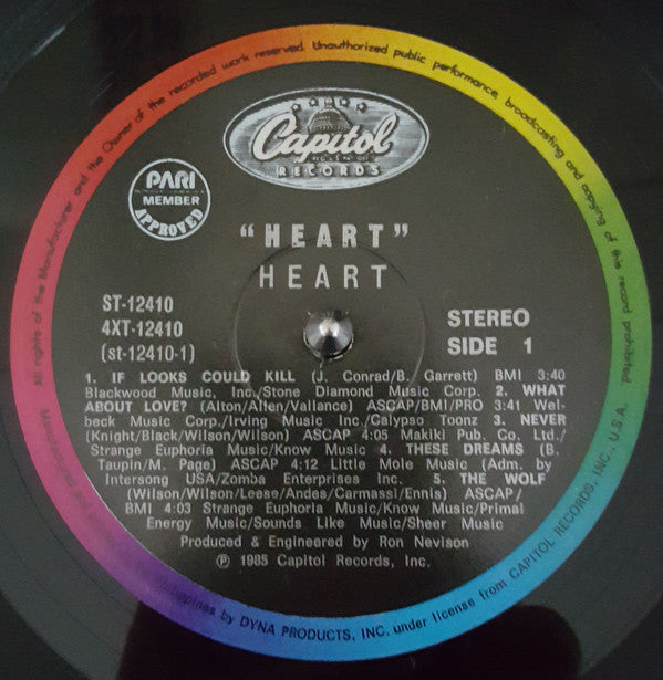 Heart - Heart (Vinyl, LP, Album, Stereo) Very Good (VG) / Very Good (VG)