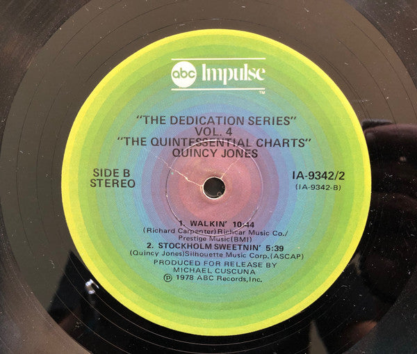Quincy Jones - The Quintessential Charts (2xVinyl, LP, Compilation, Reissue, Stereo) Very Good (VG) / Very Good Plus (VG+)