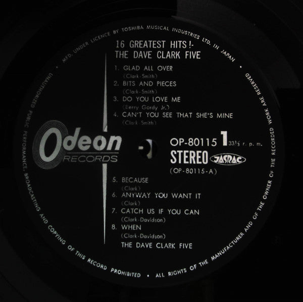 The Dave Clark Five - 16 Greatest Hits! (Vinyl, LP, Compilation, Stereo) Very Good (VG) / Very Good (VG)
