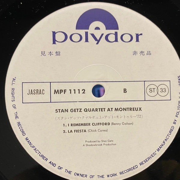 Stan Getz Quartet - At Montreux (Vinyl, LP, Album, Promo) Very Good (VG) / Very Good (VG)
