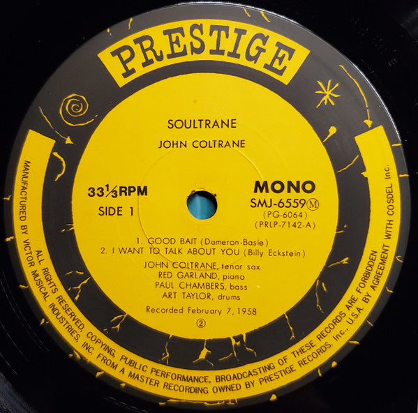 John Coltrane - Soultrane (Vinyl, LP, Album, Reissue, Mono) Very Good Plus (VG+) / Very Good Plus (VG+)