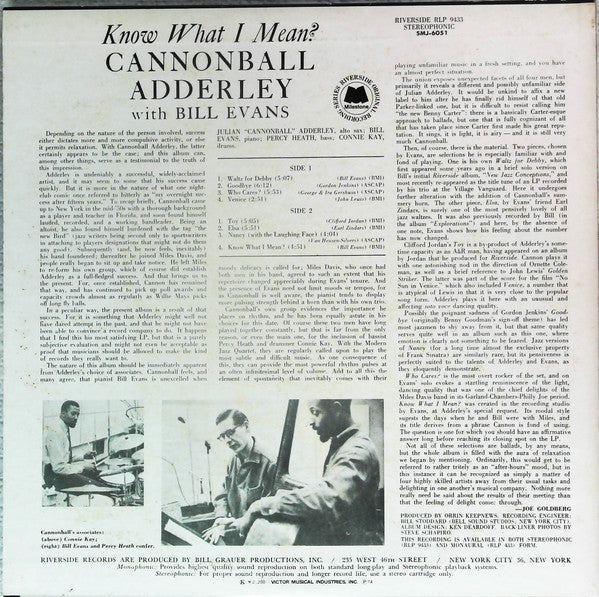 Cannonball Adderley - Know What I Mean? (Vinyl, LP, Album, Reissue, Test Pressing, White Label, Stereo) Very Good Plus (VG+) / Good Plus (G+)