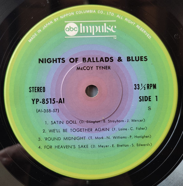 McCoy Tyner - Nights Of Ballads & Blues (Vinyl, LP, Album, Reissue, Stereo) Near Mint (NM or M-) / Very Good Plus (VG+)