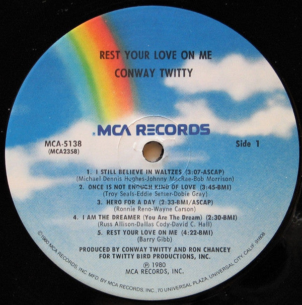 Conway Twitty - Rest Your Love On Me (Vinyl, LP, Album) Very Good (VG) / Very Good Plus (VG+)