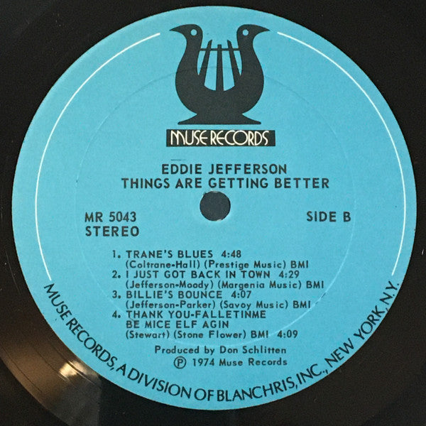 Eddie Jefferson - Things Are Getting Better (Vinyl, LP, Album, Stereo) Good Plus (G+) / Good (G)