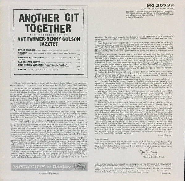 The Jazztet - Another Git Together (Vinyl, LP, Album, Reissue, Mono) Very Good (VG) / Very Good Plus (VG+)