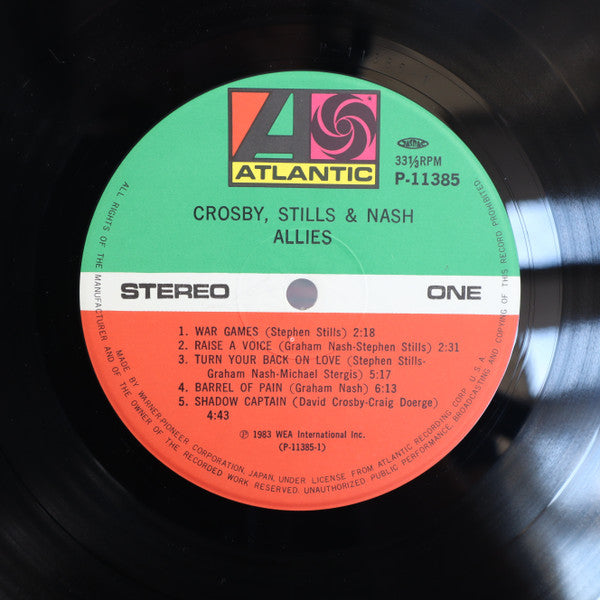 Crosby, Stills & Nash - Allies (Vinyl, LP, Album) Near Mint (NM or M-) / Very Good Plus (VG+)