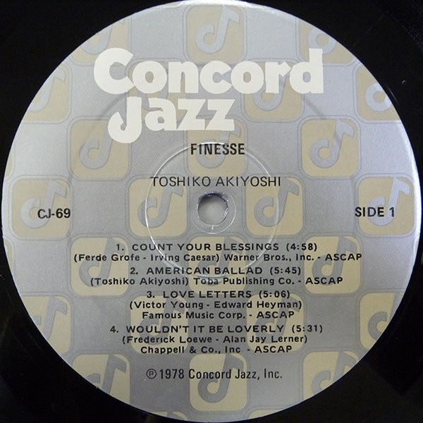 Toshiko Akiyoshi - Finesse (Vinyl, LP, Album) Very Good Plus (VG+) / Very Good Plus (VG+)