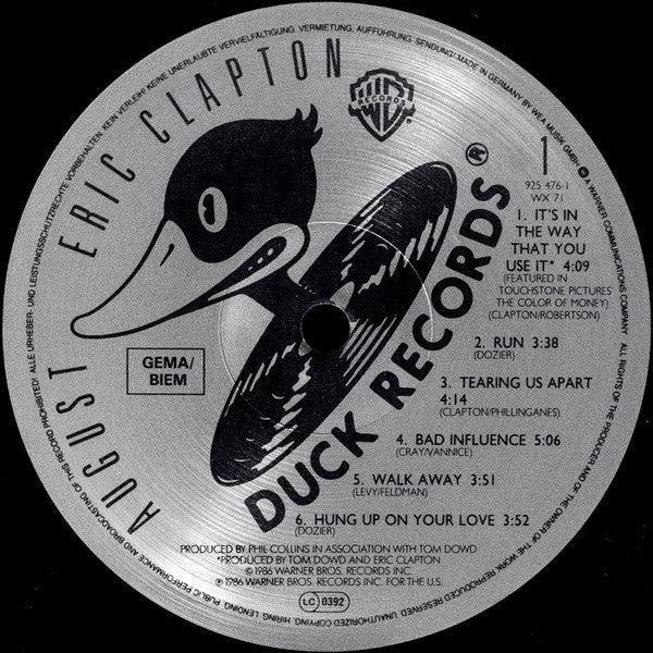 Eric Clapton - August (Vinyl, LP, Album, Stereo) Very Good Plus (VG+) / Very Good Plus (VG+)
