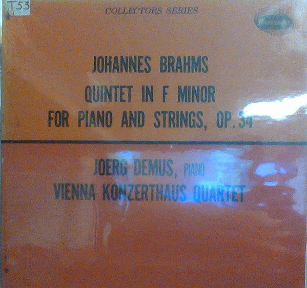 Johannes Brahms - Quintet In F Minor For Piano And Strings, Op. 34 (Vinyl, LP, Reissue, Remastered, Mono) Very Good (VG) / Very Good Plus (VG+)