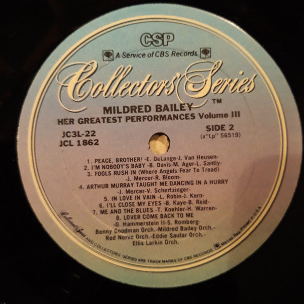 Mildred Bailey - Her Greatest Performances 1929-1946 (3xVinyl, Box Set, LP, Compilation, Reissue) Good Plus (G+) / Very Good Plus (VG+)