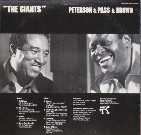 Oscar Peterson - The Giants (Vinyl, LP, Album, Mono) Very Good Plus (VG+) / Good Plus (G+)