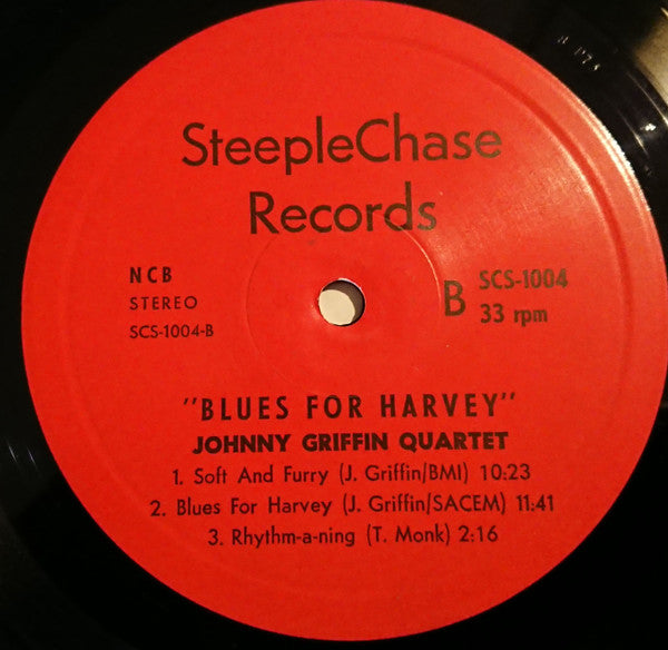 Johnny Griffin - Blues For Harvey (Vinyl, LP, Album, Stereo) Very Good (VG) / Very Good (VG)