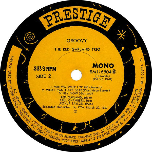 The Red Garland Trio - Groovy (Vinyl, LP, Album, Reissue, Mono)