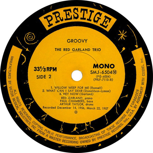 The Red Garland Trio - Groovy (Vinyl, LP, Album, Reissue, Mono) Very Good Plus (VG+) / Very Good Plus (VG+)
