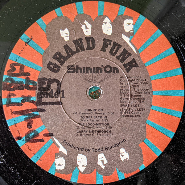 Grand Funk Railroad - Shinin' On (Vinyl, LP, Album) Very Good Plus (VG+) / Very Good (VG)