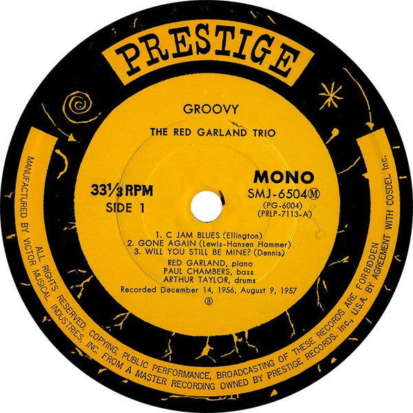 The Red Garland Trio - Groovy (Vinyl, LP, Album, Reissue, Mono)