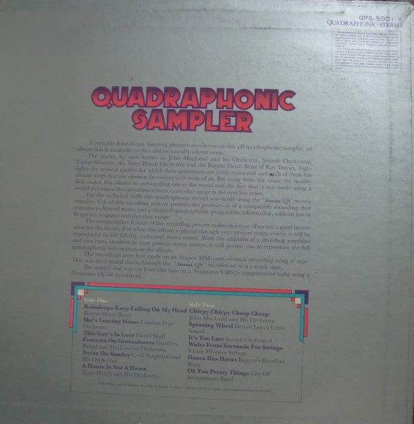 Various - Quadraphonic Sampler (Vinyl, LP, Sampler, Quadraphonic) Very Good Plus (VG+) / Very Good Plus (VG+)