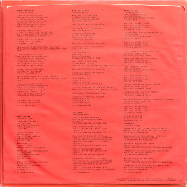 The Beatles - 1962-1966 (2xVinyl, LP, Album, Compilation, Repress, Stereo) Very Good (VG) / Very Good Plus (VG+)
