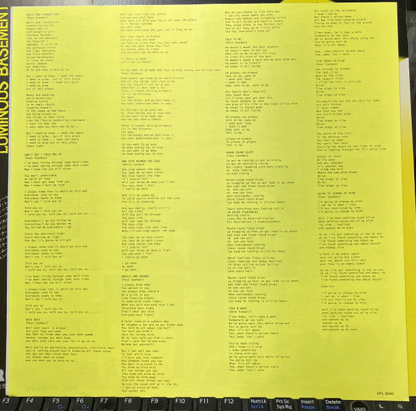 The Tourists - Luminous Basement (Vinyl, LP, Album) Very Good Plus (VG+) / Very Good Plus (VG+)
