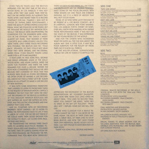 The Beatles - The Beatles At The Hollywood Bowl (Vinyl, LP, Album, Stereo) Very Good (VG) / Very Good Plus (VG+)