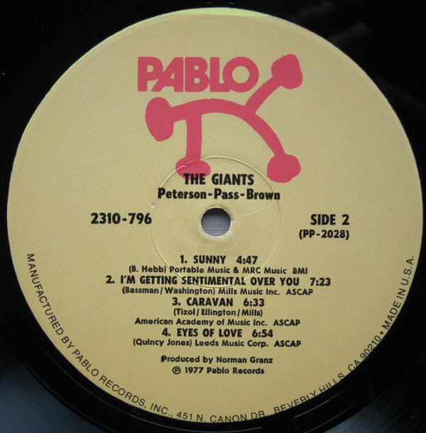 Oscar Peterson - The Giants (Vinyl, LP, Album, Mono) Very Good Plus (VG+) / Good Plus (G+)
