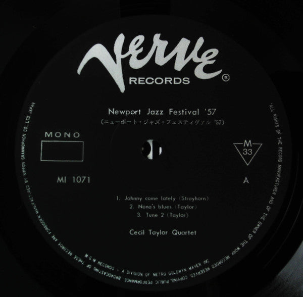 The Cecil Taylor Quartet - At Newport '57 (Vinyl, LP, Album, Reissue, Mono) Very Good Plus (VG+) / Very Good Plus (VG+)