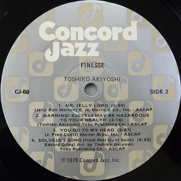 Toshiko Akiyoshi - Finesse (Vinyl, LP, Album) Very Good Plus (VG+) / Very Good Plus (VG+)