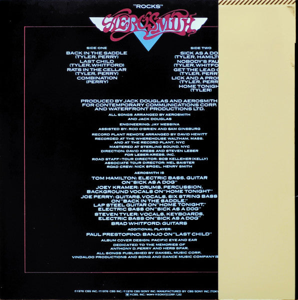 Aerosmith - "Rocks" (Vinyl, LP, Album)