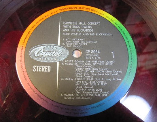 Buck Owens And His Buckaroos - Carnegie Hall Concert (Vinyl, LP, Album, Stereo) Very Good (VG) / Very Good (VG)