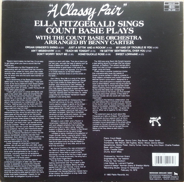 Ella Fitzgerald - A Classy Pair (Vinyl, LP, Album) Very Good Plus (VG+) / Very Good Plus (VG+)