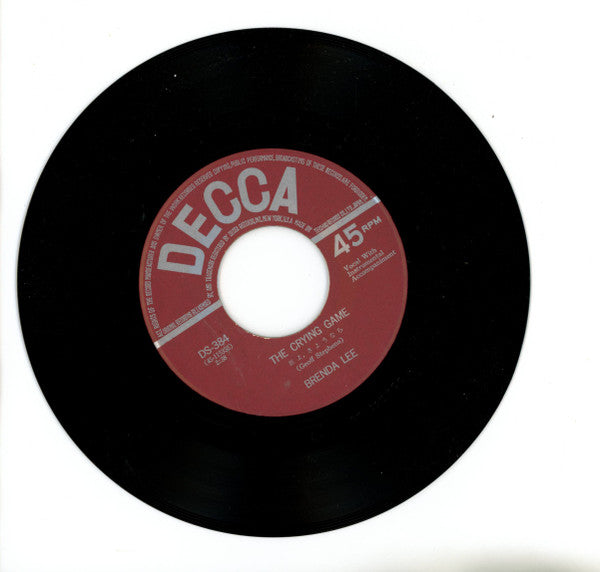 Brenda Lee - Thanks A Lot / The Crying Game (Vinyl, 7", 45 RPM, Single) Very Good (VG) / Very Good Plus (VG+)