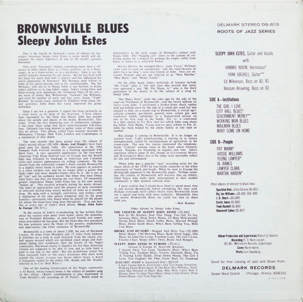 Sleepy John Estes - Brownsville Blues (Vinyl, LP, Album, Reissue) Very Good Plus (VG+) / Very Good Plus (VG+)