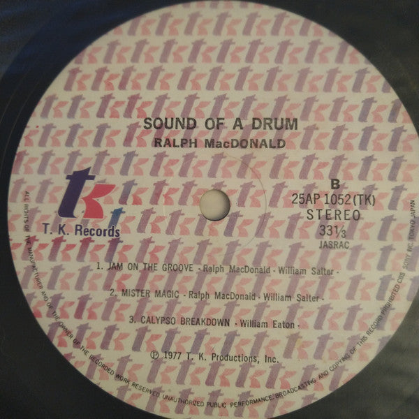 Ralph MacDonald - Sound Of A Drum (Vinyl, LP, Album, Reissue) Very Good (VG) / Good Plus (G+)