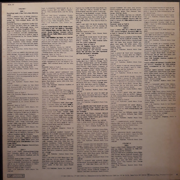 Mildred Bailey - Her Greatest Performances 1929-1946 (3xVinyl, Box Set, LP, Compilation, Reissue) Good Plus (G+) / Very Good Plus (VG+)