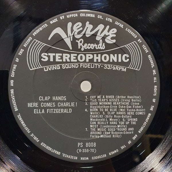 Ella Fitzgerald - Clap Hands, Here Comes Charlie! (Vinyl, LP, Album, Stereo) Good Plus (G+) / Very Good (VG)
