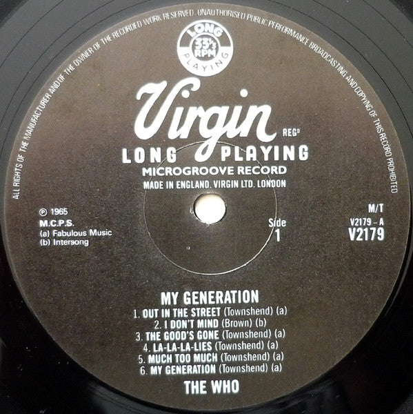 The Who - My Generation (Vinyl, LP, Album, Reissue, Mono) Near Mint (NM or M-) / Very Good Plus (VG+)