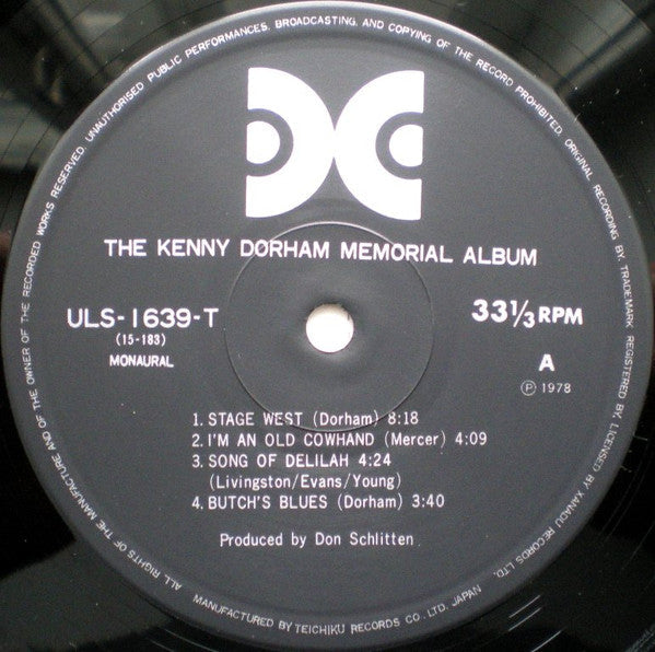 Kenny Dorham - The Kenny Dorham Memorial Album (Vinyl, LP, Album, Reissue, Mono) Very Good Plus (VG+) / Very Good Plus (VG+)