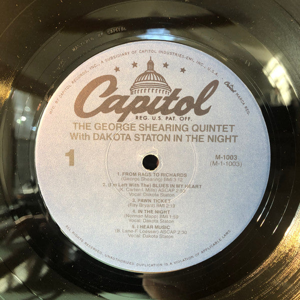 The George Shearing Quintet - In The Night (Vinyl, LP, Album, Reissue, Repress, Mono) Very Good (VG) / Very Good Plus (VG+)